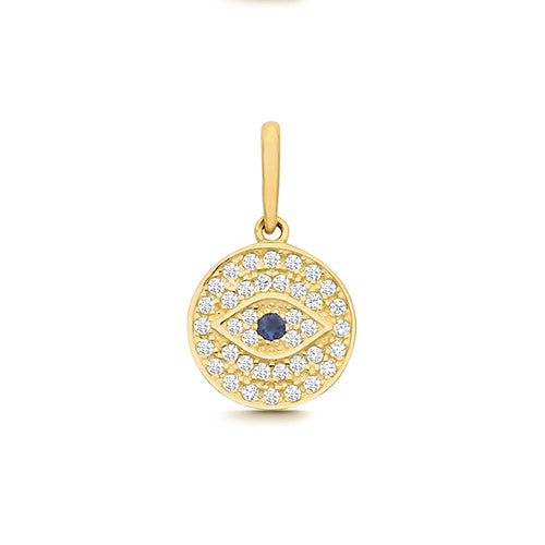 9ct Yellow Gold CZ Evil Eye Charm - PN1361