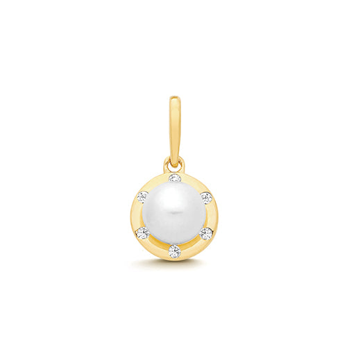 9ct Yellow Gold Freshwater Pearl Charm - PN1373