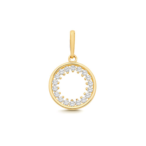 9ct Yellow Gold CZ Circle Charm - PN1380