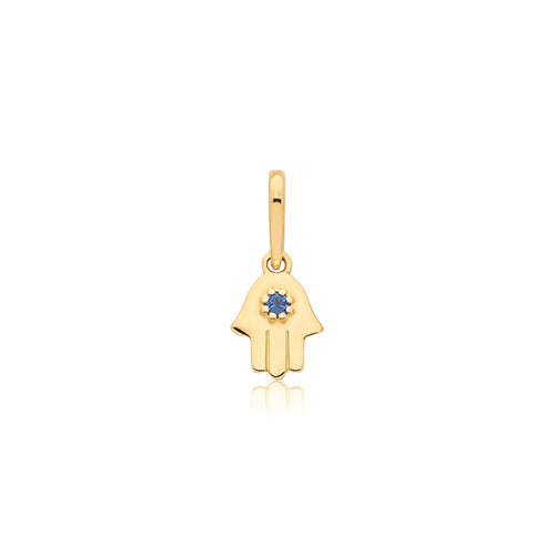 9ct Yellow Gold Sa-cz Hamsa Pendant - PN1411