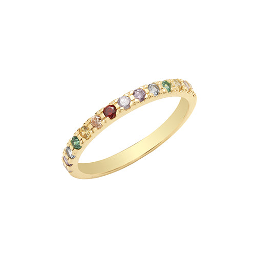 9ct Gold CZ Rainbow Half Eternity Ring - RN1661