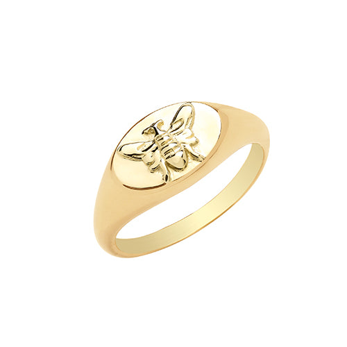 9ct Gold Bee Signet Ring - RN1670