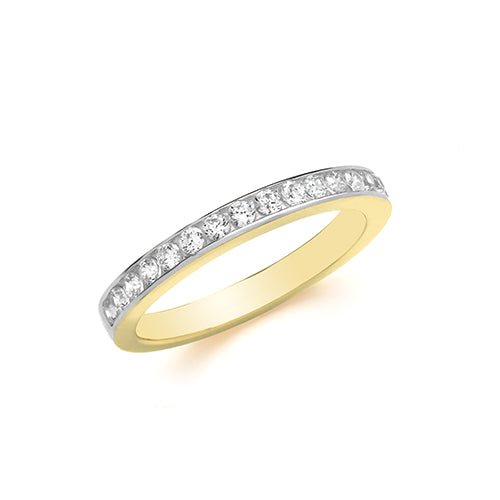 9ct Yellow Gold CZ Eternity Ring - RN980