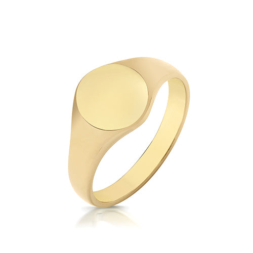 9ct Yellow Gold Oval Signet Ring 10mm x 8mm - TG102