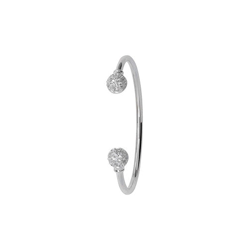 Sterling Silver Babies' CZ Torc Bangle G4032