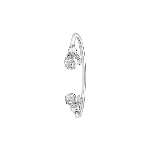 Sterling Silver Babies' CZ Boxing Glove Torc Bangle G4034CZ