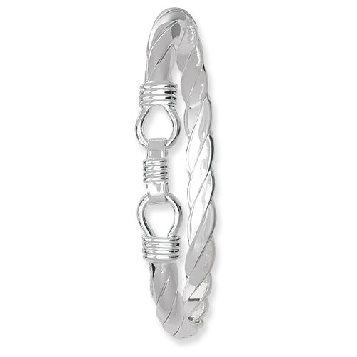 Sterling Silver Loop Catch Twisted Bangle G4096