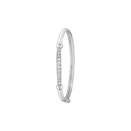 Sterling Silver Babies' CZ Hinged Bangle G4209CZ