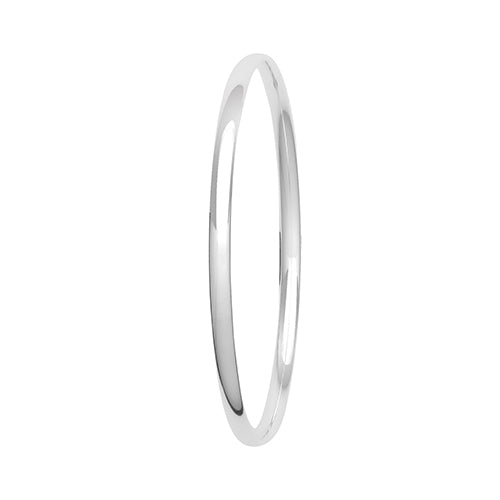 Sterling Silver Plain Round Bangle G4321