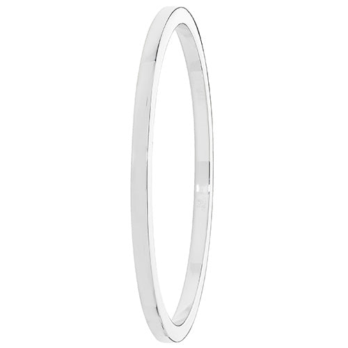 Sterling Silver Square Tube Plain Round Bangle G4324