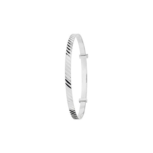 Sterling Silver Babies' Diamond Cut Expandable Bangle G4357