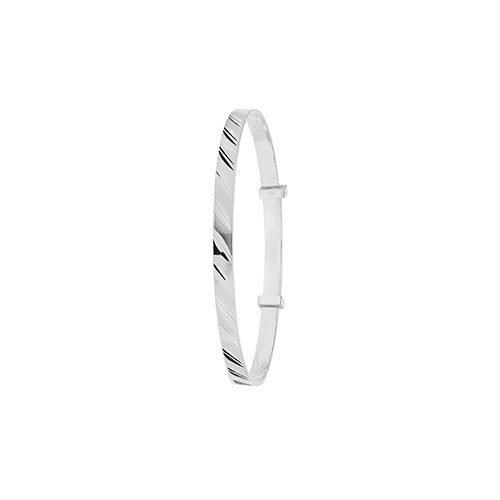 Sterling Silver Babies' Diamond Cut Expandable Bangle G4358