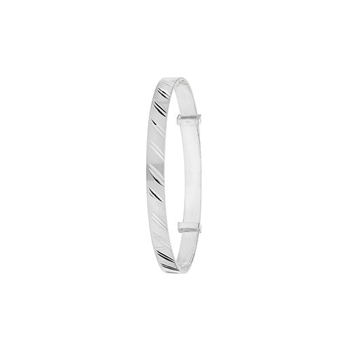 Sterling Silver Babies' Diamond Cut Expandable Bangle G4367