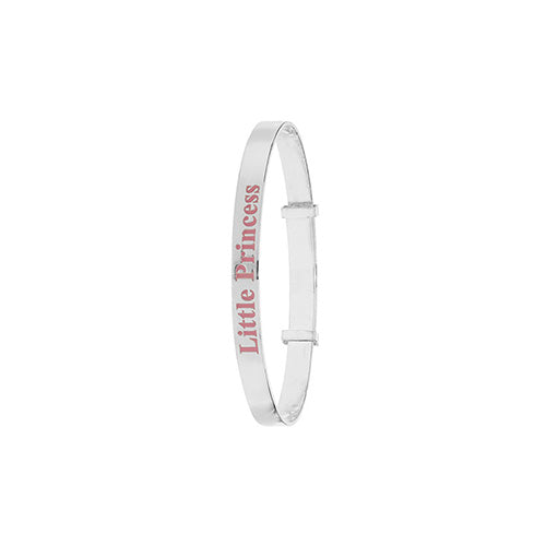 Sterling Silver Babies' Pink Little Princess Expandable Bangle G4381