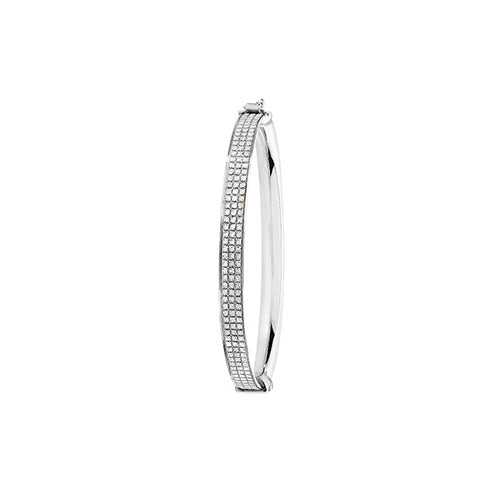 Sterling Silver Babies' Moondust Hinged Bangle G4387