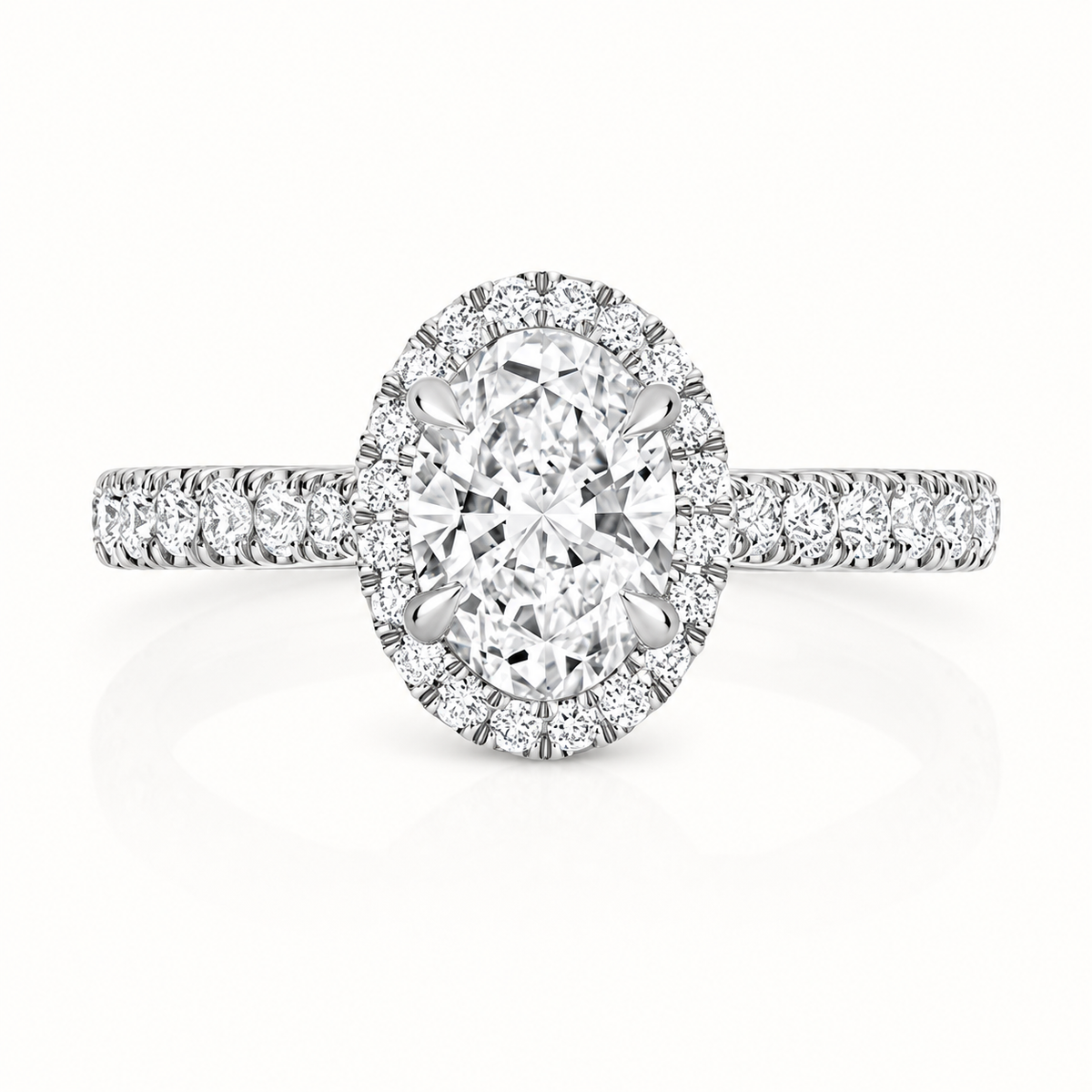 18ct white gold oval lab diamond engagement ring alternative view