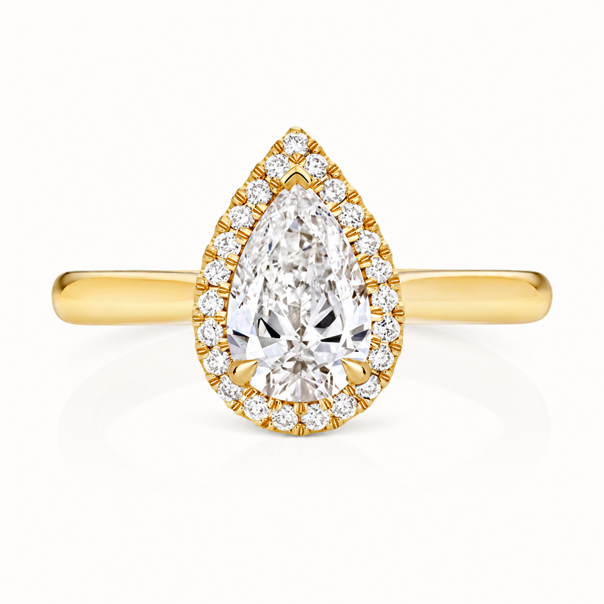 18ct gold pear lab diamond engagement ring alternative view