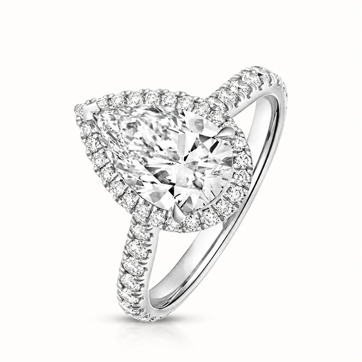 18ct gold pear lab diamond engagement ring alternative view