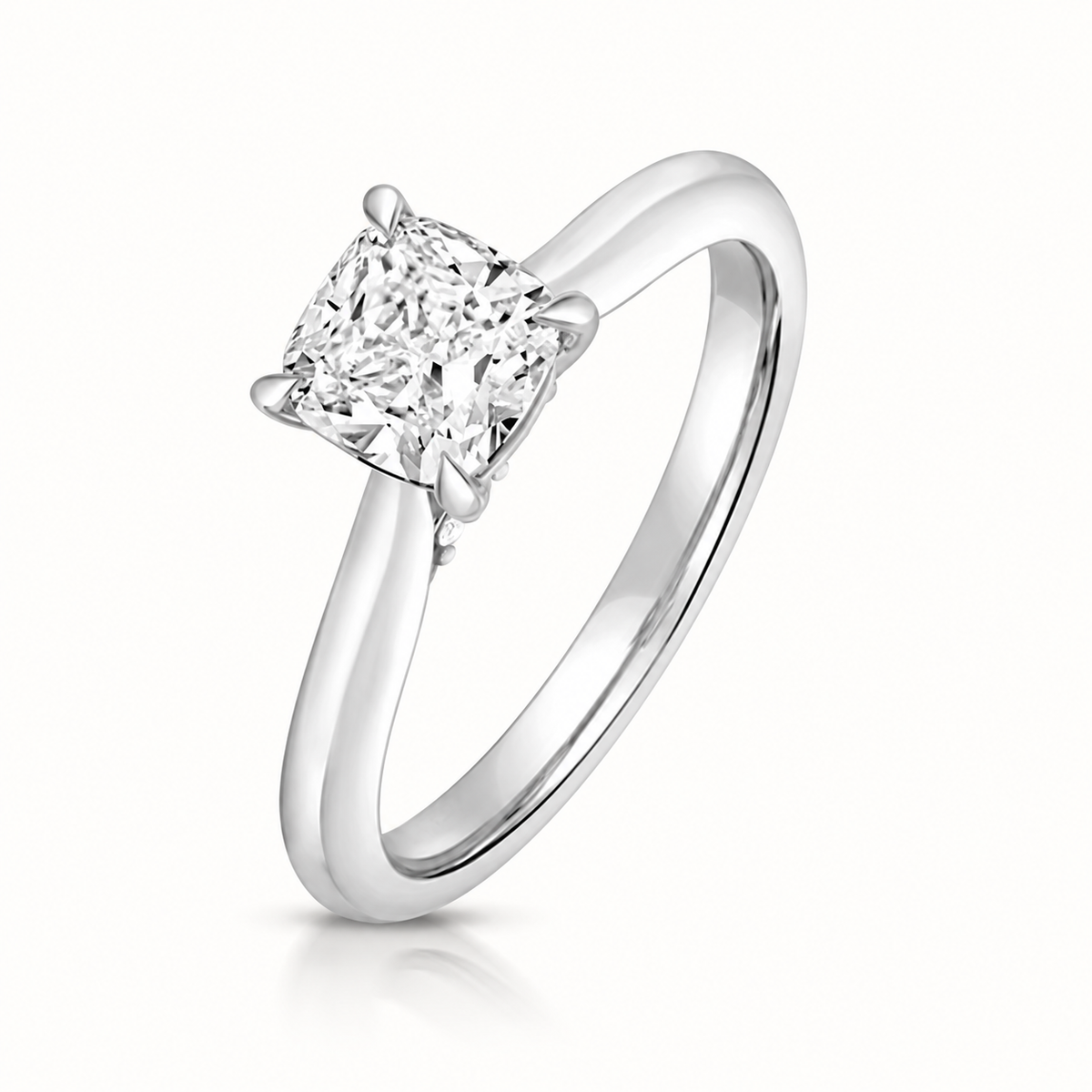 18ct gold cushion lab diamond engagement ring alternative view