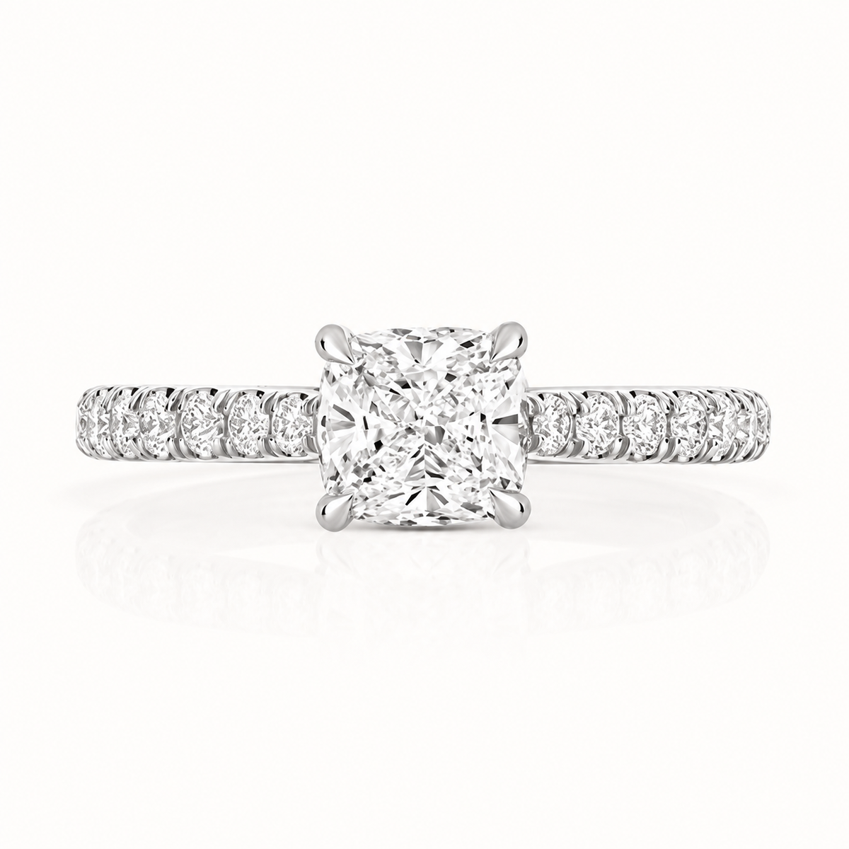 18ct gold cushion lab diamond engagement ring alternative view