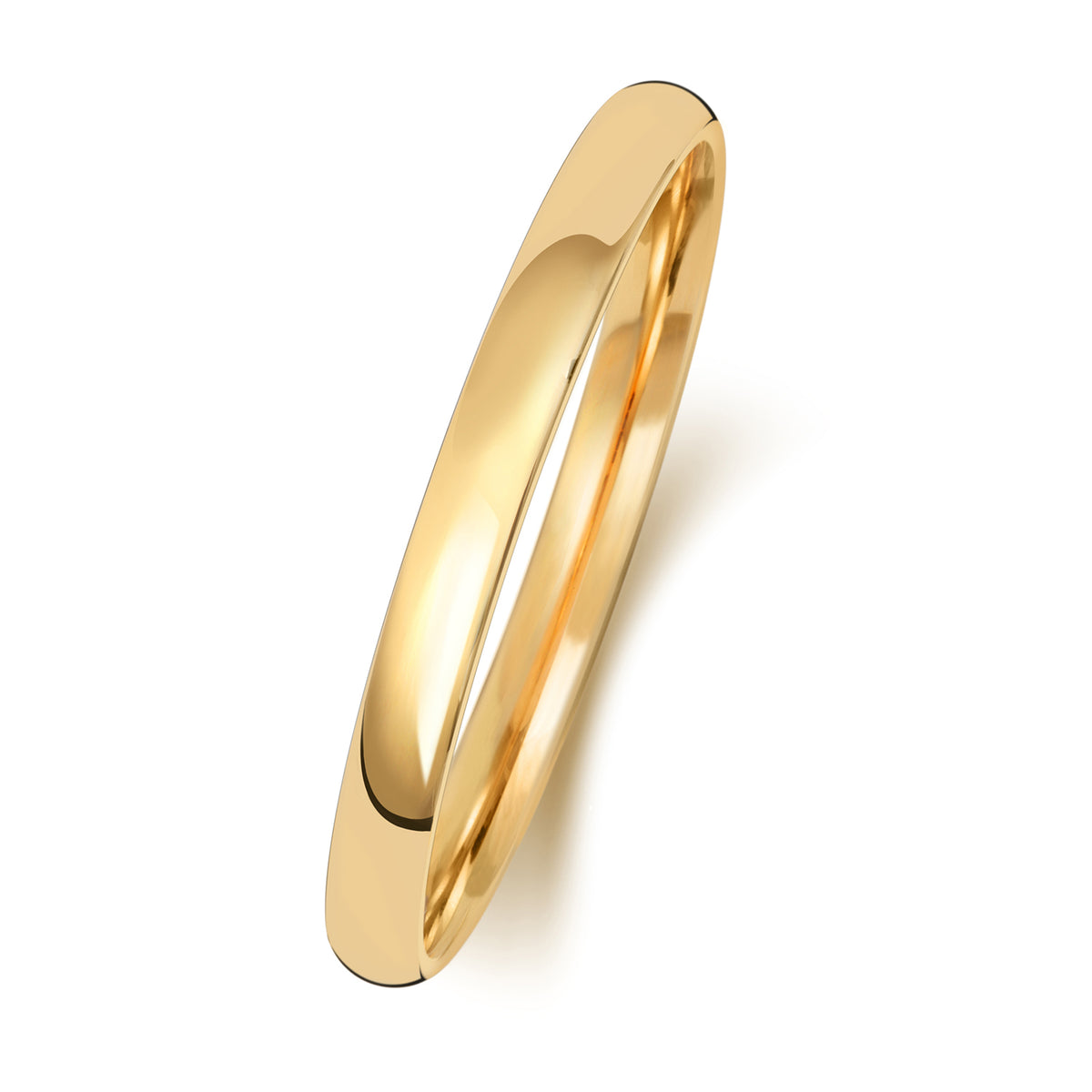 Plain Slight Court Wedding Band · 2mm in 9ct yellow gold