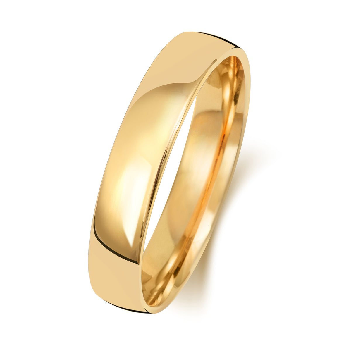Plain Slight Court Wedding Band · 4mm in 9ct yellow gold