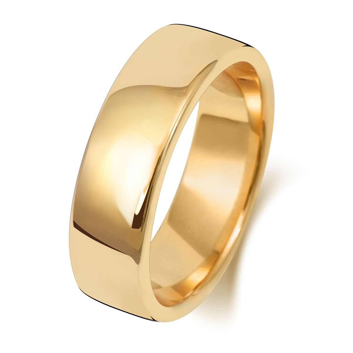 Plain Soft Court Wedding Band · 6mm in 9ct yellow gold