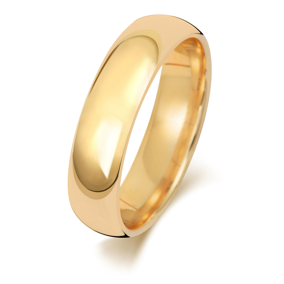 Plain Traditional Court Wedding Band · 5mm in 9ct yellow gold