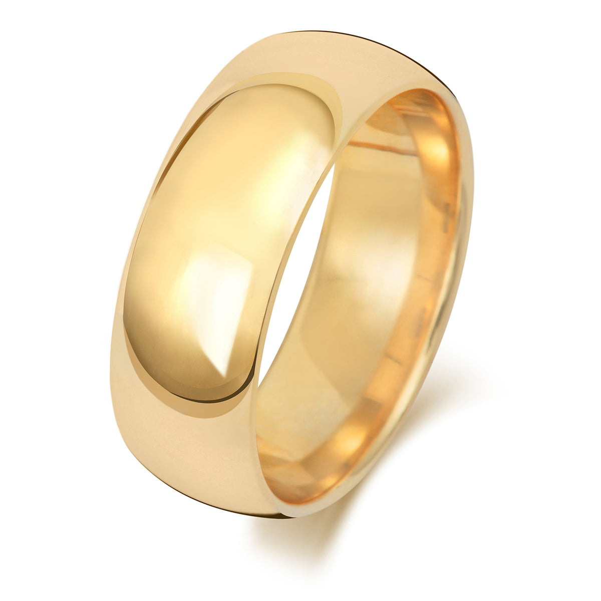 Plain Traditional Court Wedding Band · 7mm in 9ct yellow gold