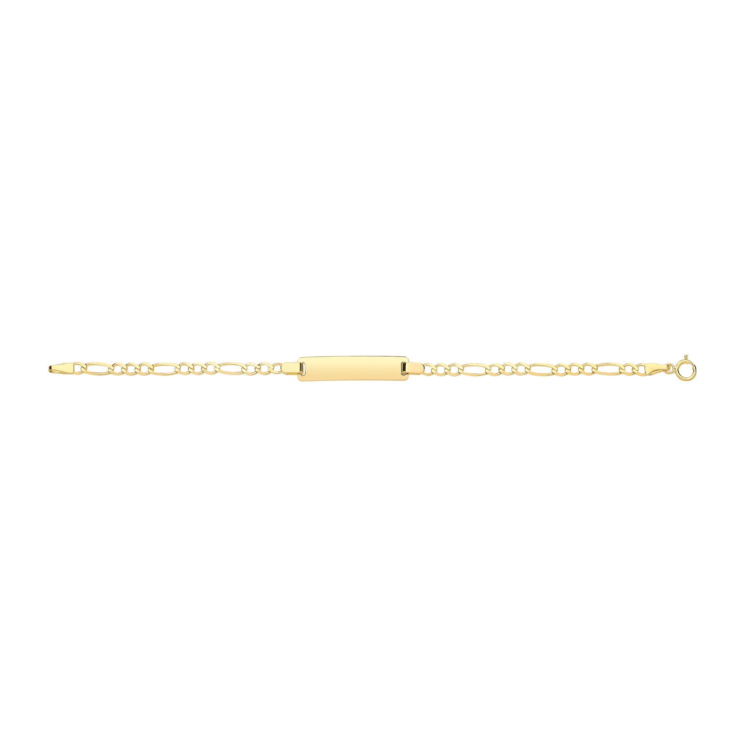 9ct Gold Babies' Figaro Rectangular Id Plate Bracelet - BR238
