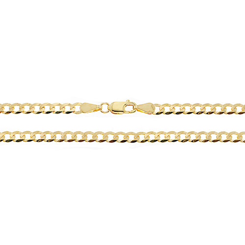 9CT Gold Flat Bevelled Curb Chain - CH438N