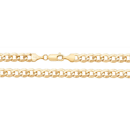 9CT Gold Flat Bevelled Curb Chain - CH441