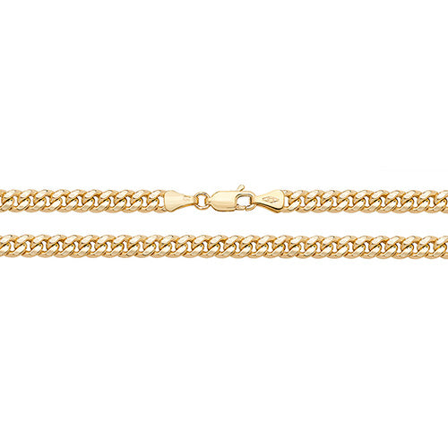 9CT Gold Curb Cuban Hollow Chain - 4mm - CH490