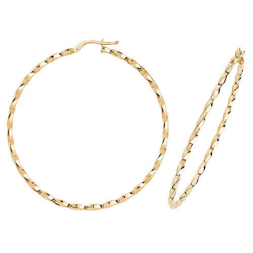 9Ct Gold Twisted/Oval Hoops - ER1008