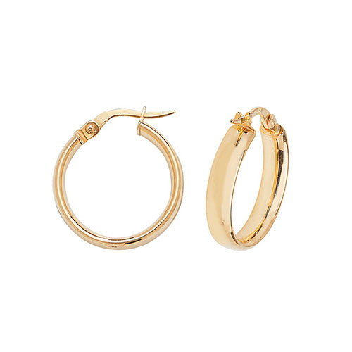 9ct Gold Tube Hoops