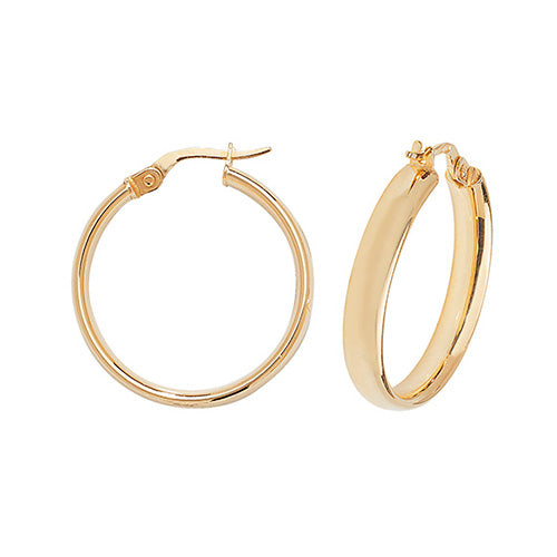 9ct Gold Tube Hoops