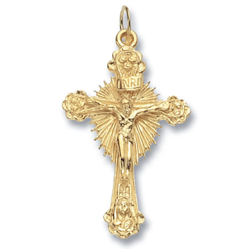 9ct Gold Filigree Crucifix Pendant - PN428