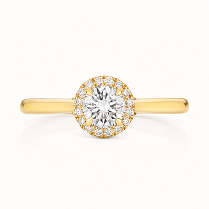 18ct Gold 0.75ct Round Lab Diamond Halo Engagement Ring yellow gold alternative view