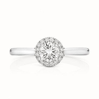 18ct Gold 0.75ct Round Lab Diamond Halo Engagement Ring white gold alternative view