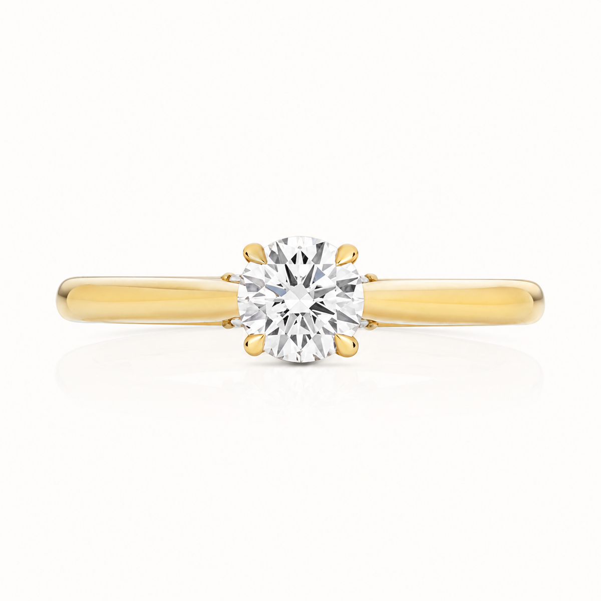 18ct Gold 1.00ct Round Lab Diamond Solitaire Engagement Ring yellow gold alternative view