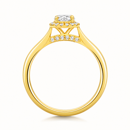 18ct Gold 1.50ct Round Lab Diamond Halo Engagement Ring yellow gold alternative view