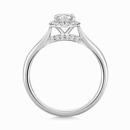 18ct Gold 1.50ct Round Lab Diamond Halo Engagement Ring white gold alternative view