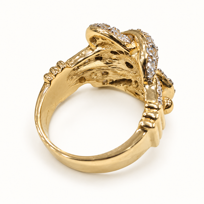9ct Gold CZ Scroll Ring — detail view