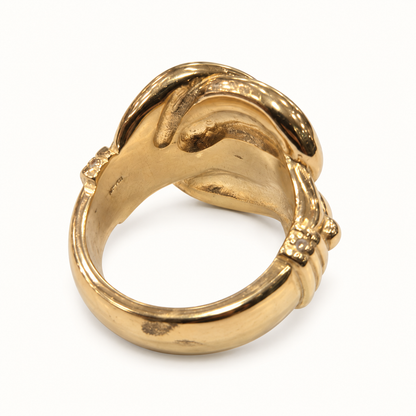 9ct Gold Heavy Knot Ring – 40.3g, rear view on ivory