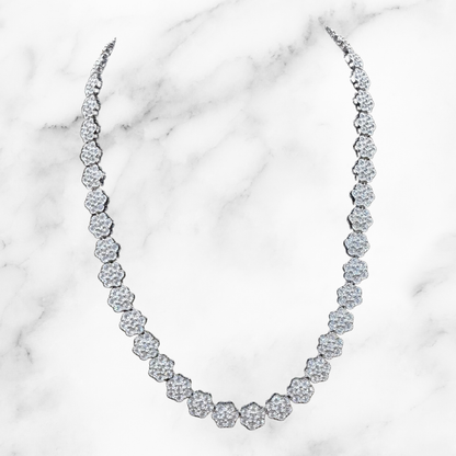 Silver Daisy Tennis Necklace