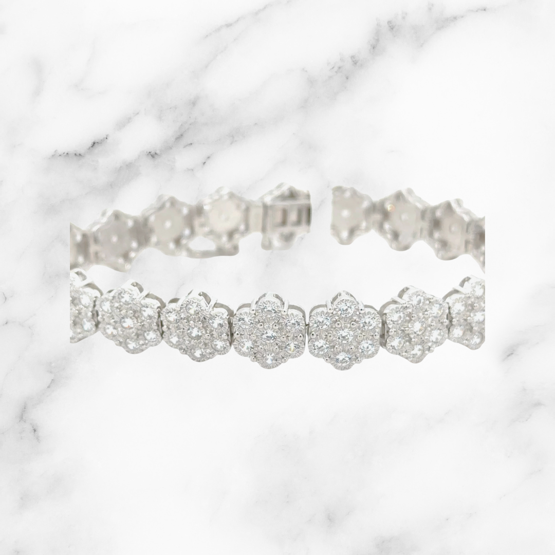 Silver Daisy Tennis Bracelet