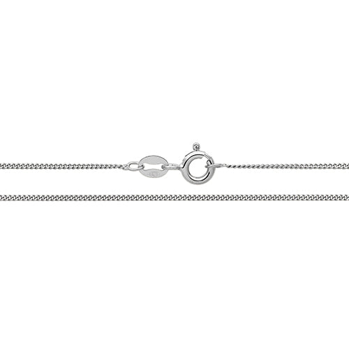 Sterling Silver Rhodium Plated Fine Curb Chain - G1039RH