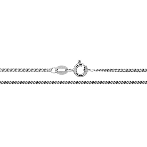 Sterling Silver Rhodium Plated Fine Curb Chain - G1058RH