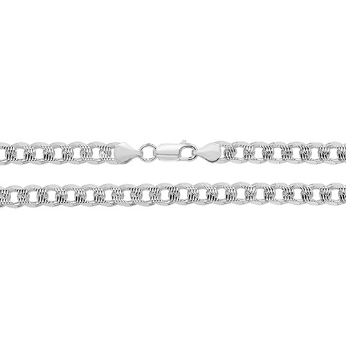 Sterling Silver Curb Pavé Bracelet - G1094