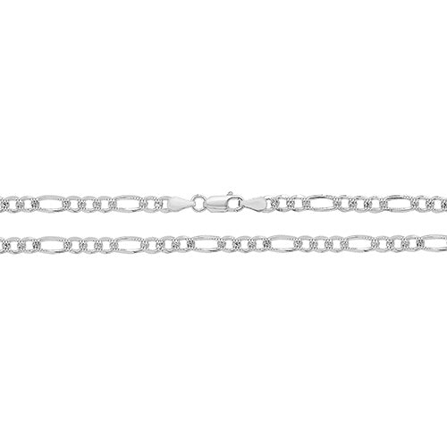 Sterling Silver Figaro Pavé Chain - G1096